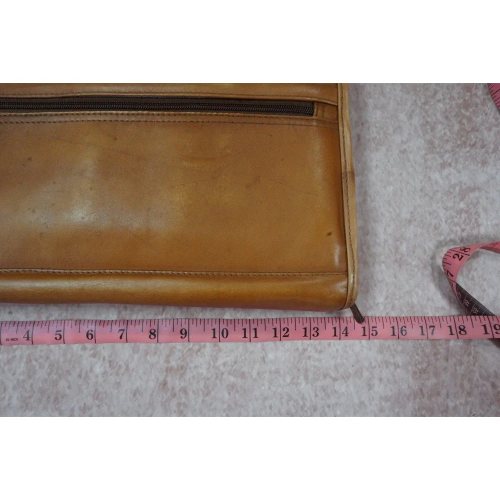 Avenues America Leather Portfolio Organizer Brown Zip Around Business Case